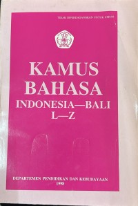 Image of Kamus Bahasa Indonesia - Bali L - Z