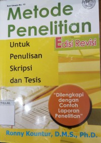 Image of Metode Penelitian Untuk Penulisan Skripsi dan tesis
